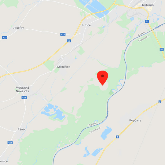 Slavic fortified settlement in Mikulčice, Bildquelle: Mapy Google